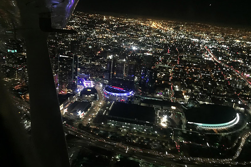 Sightseeing Flight at Night over Los Angeles ~Dinner on the Queen Mary~